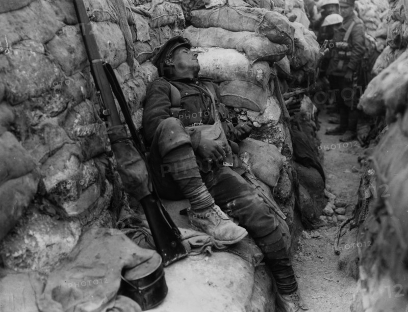 British Soldier asleep.