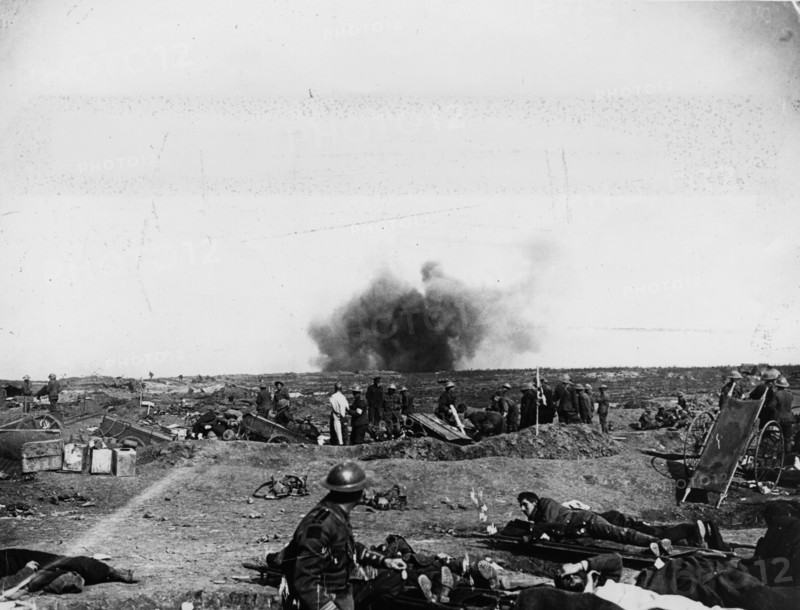 A German shell bursting.