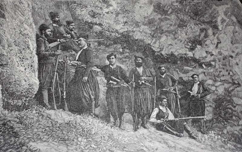 Insurgents In Crete In The 19Th Century Against Ottoman Suzerainty