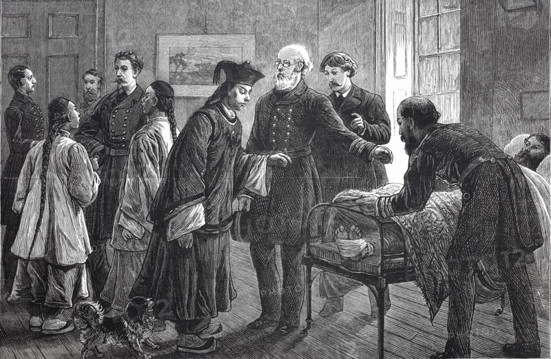 The Chinese Admiral Ting Joo-Chang Visiting Haslar Hospital. Founded In The Reign Of King George I