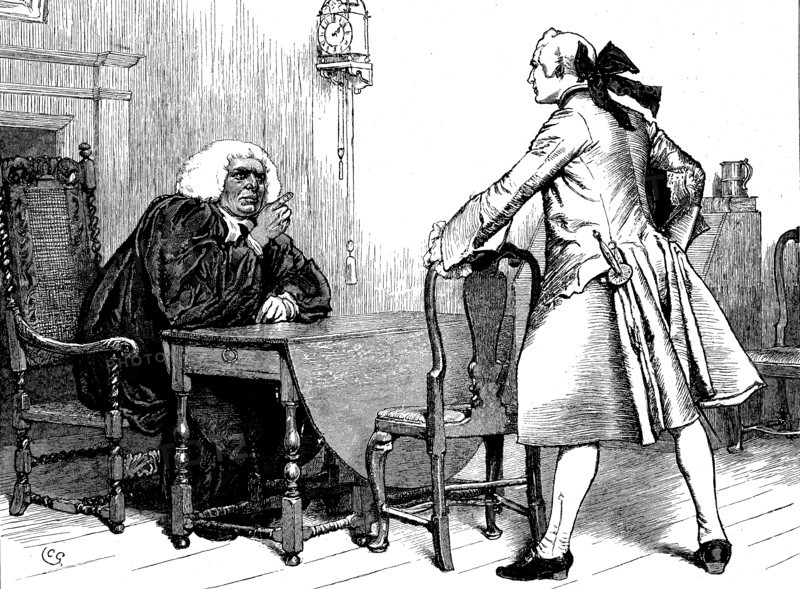 He Sat Down In His Wooden Arm-Chair And Shook His Great Fore-Finger In His Visitor'S Face
