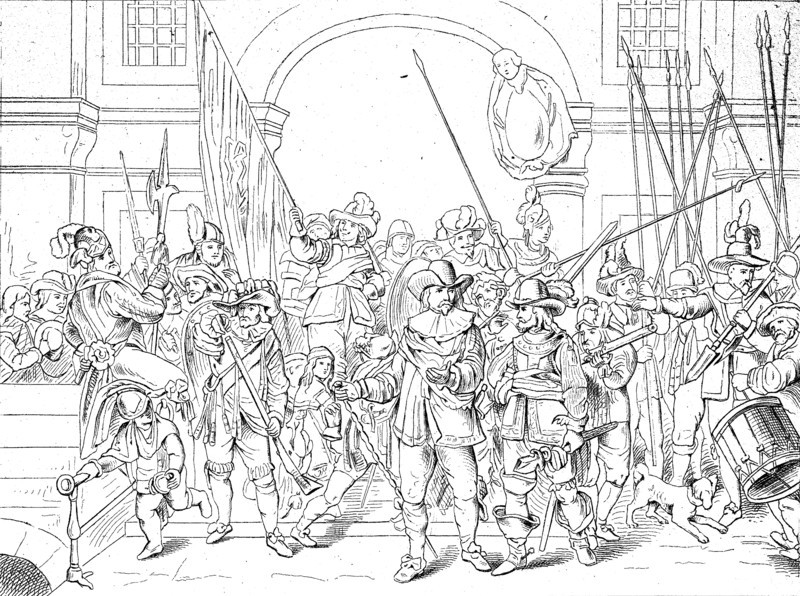 Militia Company Of District Ii Under The Command Of Captain Frans Banninck Cocq
