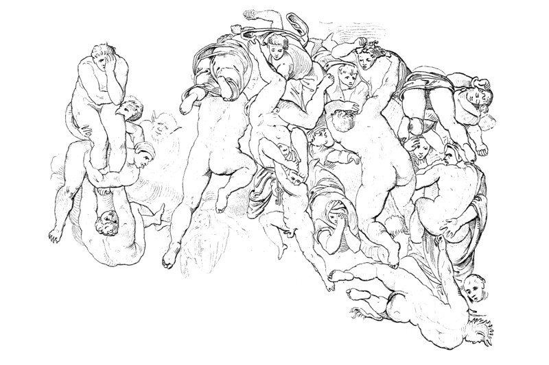 Groups Of Damned At The Last Judgment