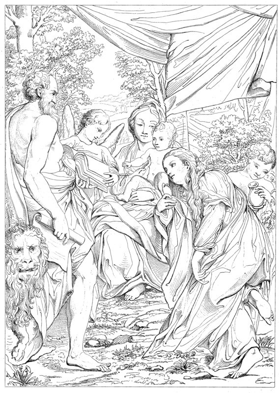 The Holy Family Together With The Saint Jerome