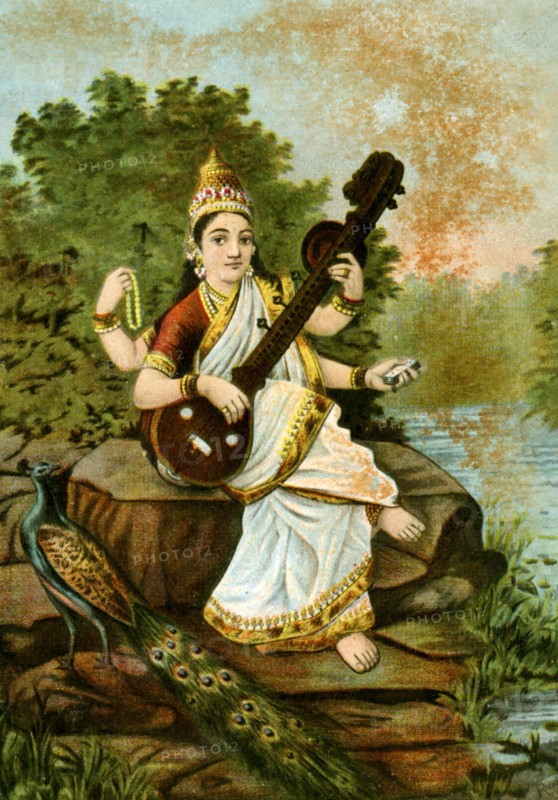 Art/Mythology Painting-Saraswati