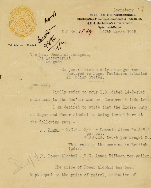 Letter head with royal seal or Coat of Arms27/iii/1945