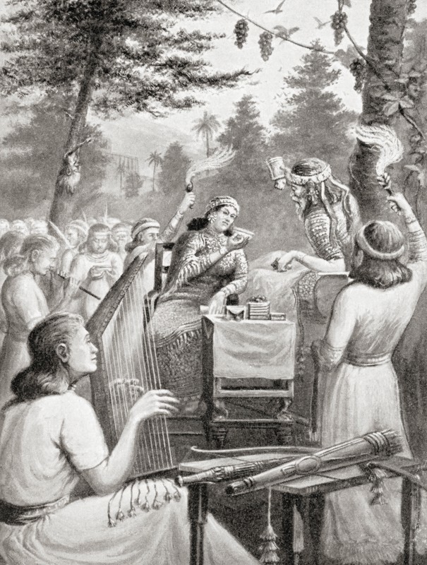 Ashurbanipal feasting with his queen Libb?li-šarrat