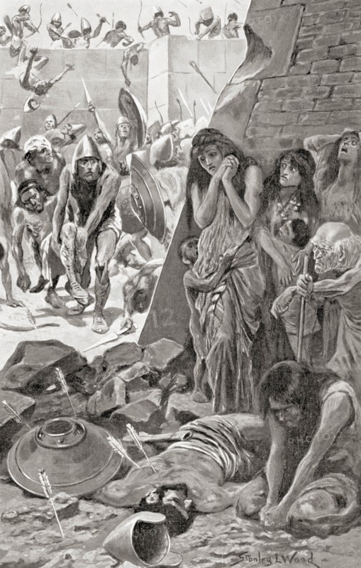 The city of Tyre  besieged by Nebuchadnezzar II of Babylon from 586-573 BC