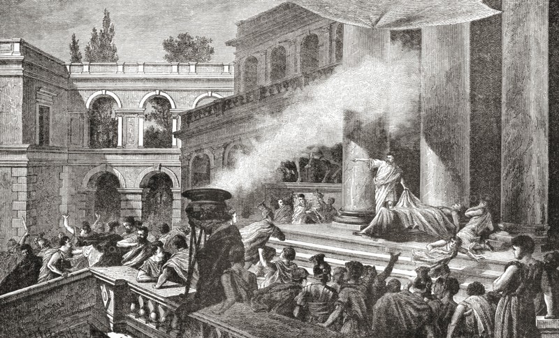 Mark Antony showing the Roman people the corpse of Julius Caesar
