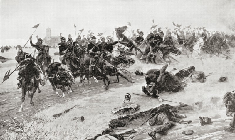 Cavalry charge at The Battle of Novara aka Battle of Bicocca