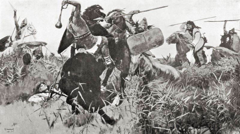 A Scythian warrior attacking his enemies