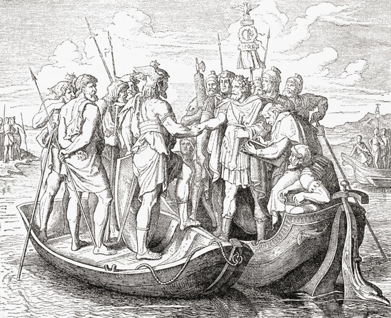 Meeting of the Roman Emperor Valens and the Visigothic King Athanaric on the Danube