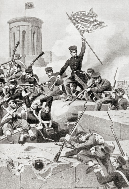 United States Marines storming Chapultepec castle
