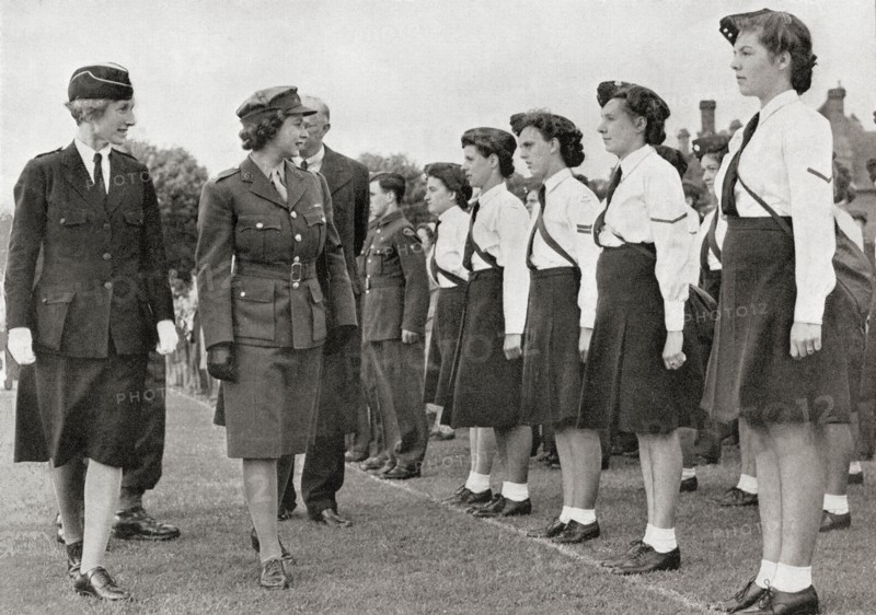 Princess Elizabeth inspecting the Girls' Training Corps