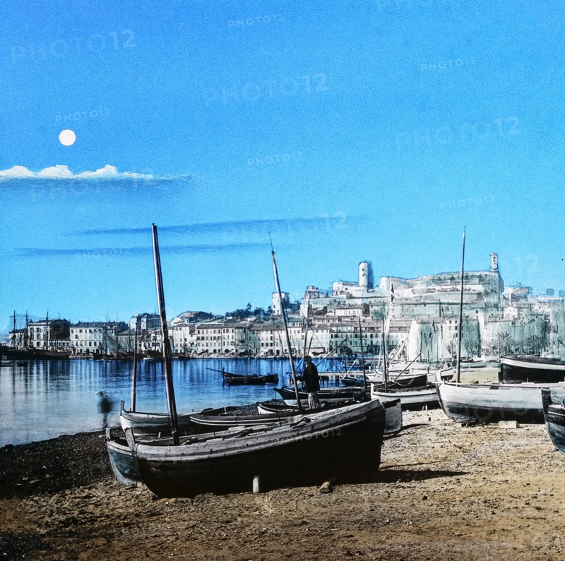 Magic Lantern slide circa 1900 hand coloured