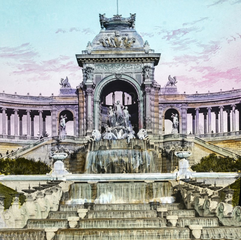 Magic Lantern slide circa 1900 hand coloured
