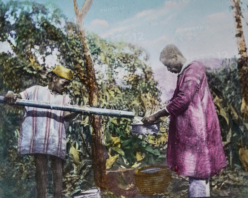 Magic Lantern slide circa 1900 hand coloured