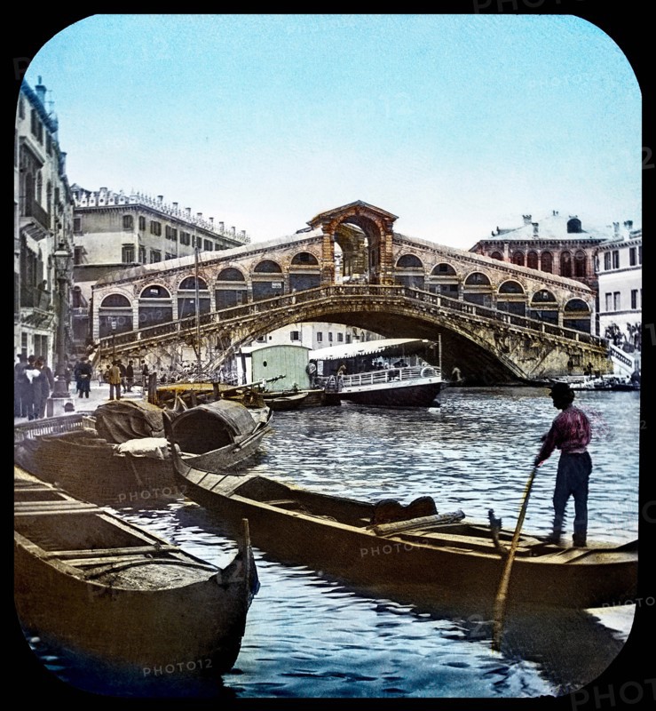 Magic Lantern slide circa 1900 hand coloured