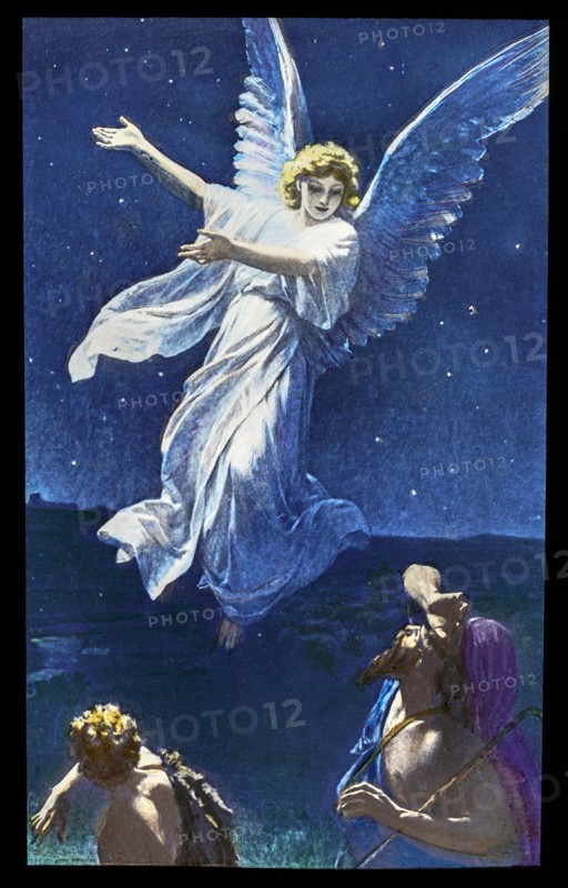A hand coloured magic lantern slide circa 1900