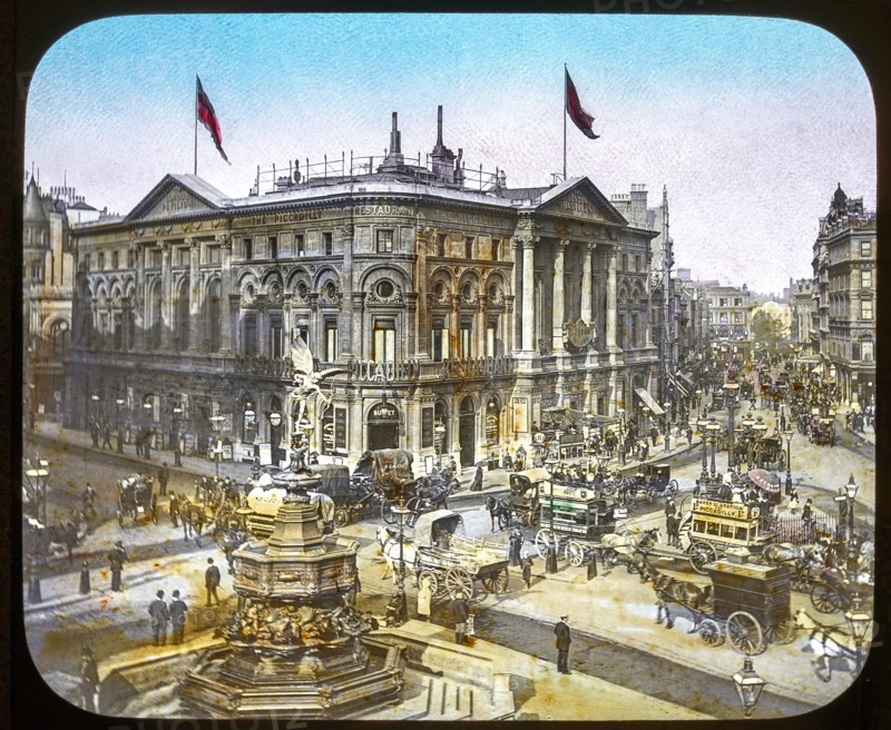 Magic Lantern slide circa 1900 hand coloured views of London
