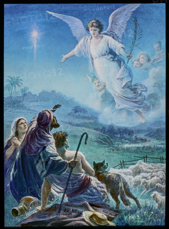A hand coloured magic lantern slide circa 1900