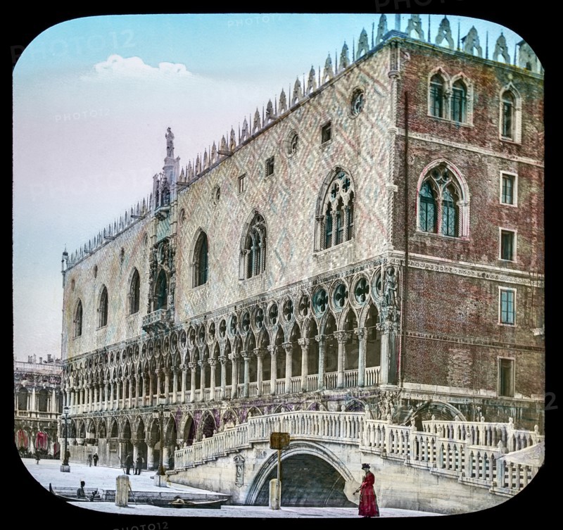 Magic Lantern slide circa 1900 hand coloured