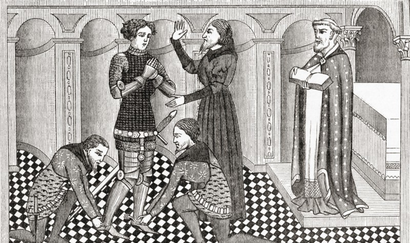 The solemn consecration of a knight