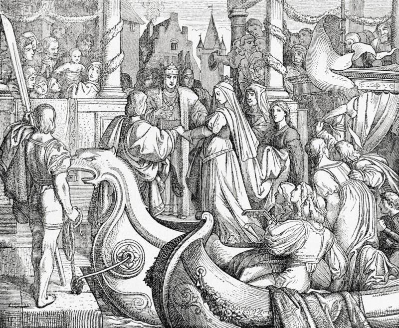Frederick II welcoming his future bride Isabella of England to Germany in 1235