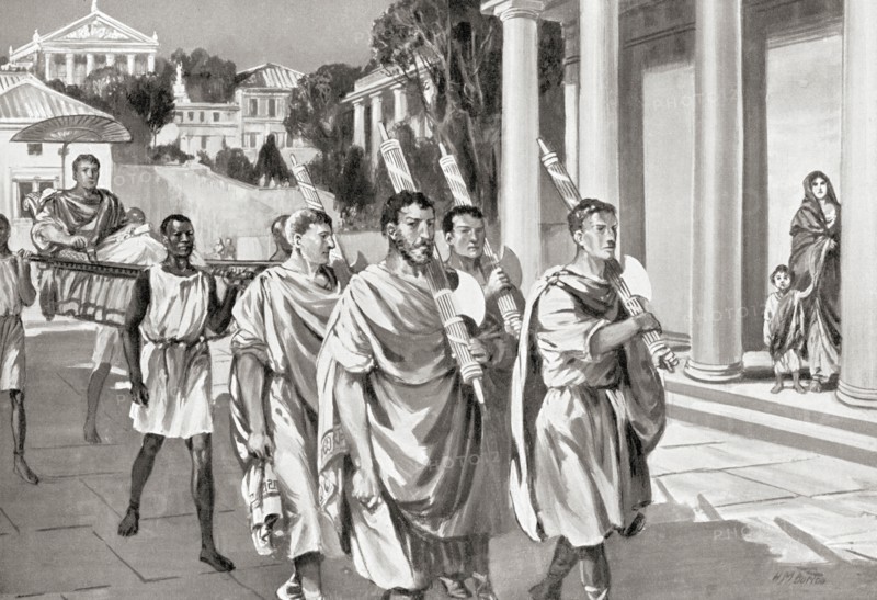 Lictors carrying fasces