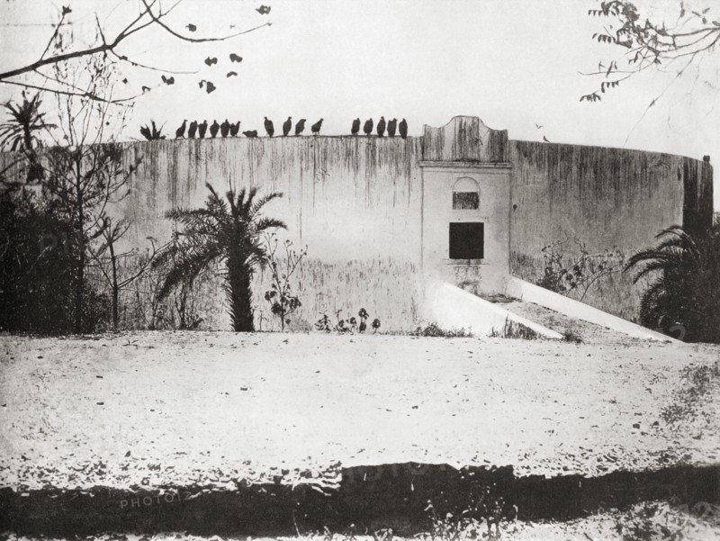 A Parsee or Parsi tower of silence aka Dakhma