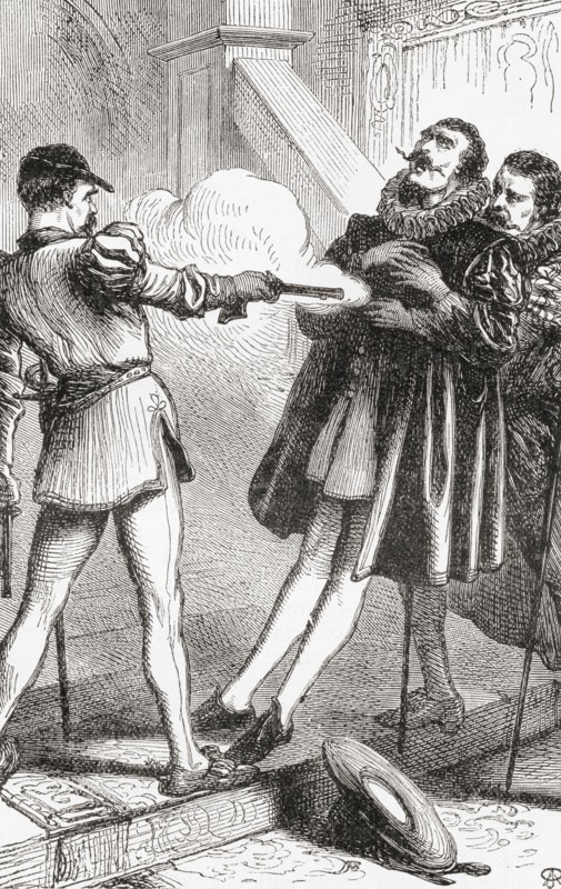 The assassination of William of Orange by Balthasar Gérard in 1584