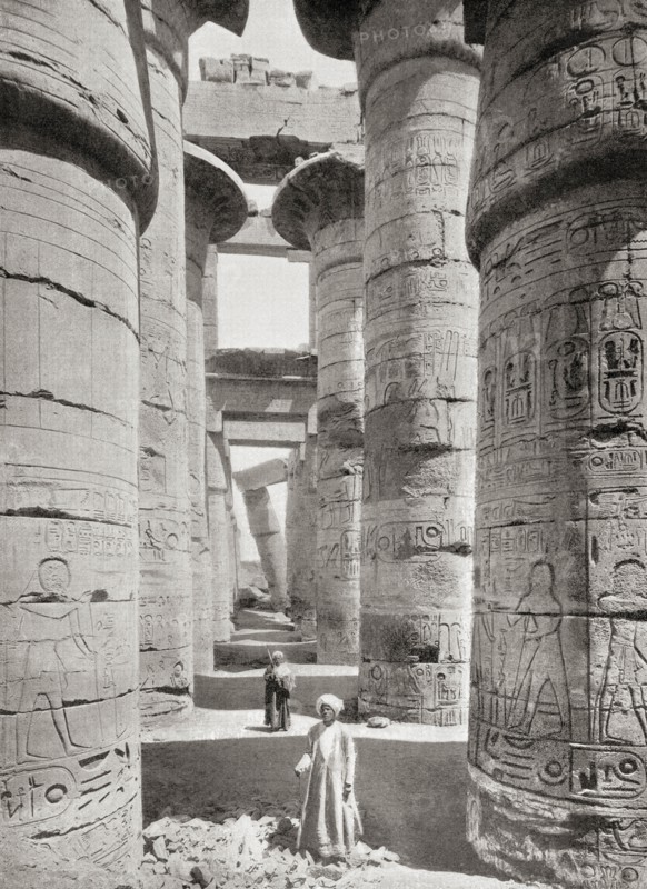 Pillars of the Great Hypostyle Hall from the Precinct of Amun-Re in the Great Temple at Karnak