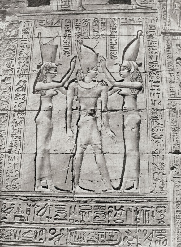 Bas-reliefs on the temple at Dendera