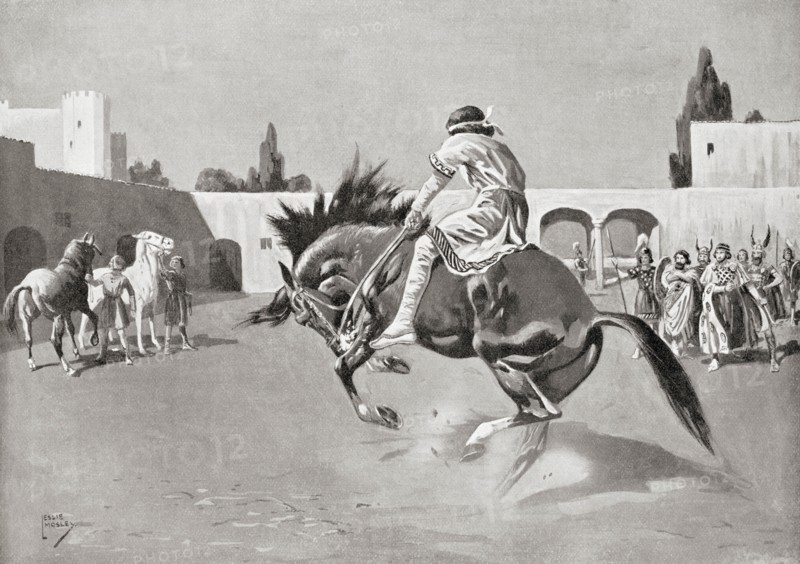 Basil I breaking a horse