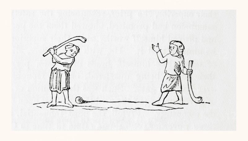 An early form of hockey or bandy ball