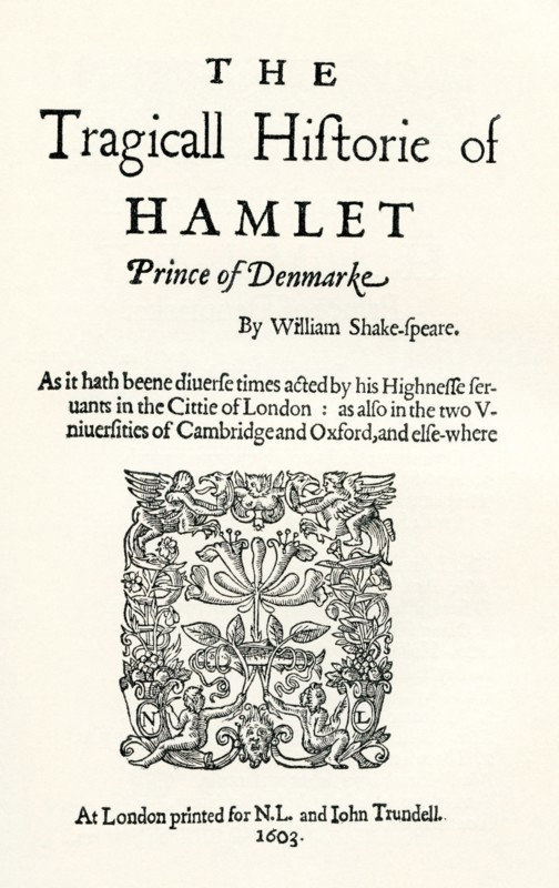 After the title-page of the first cuarto of Shaekspeare's play Hamlet