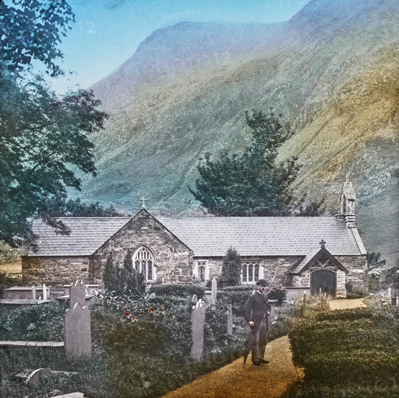 Magic Lantern slide circa 1900 hand coloured