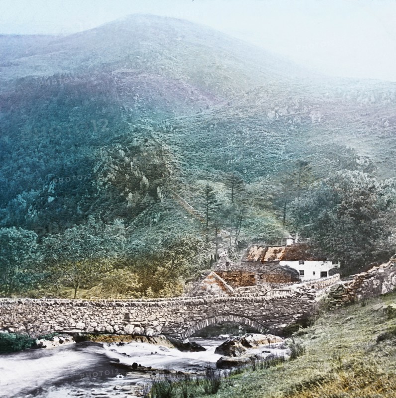 Magic Lantern slide circa 1900 hand coloured