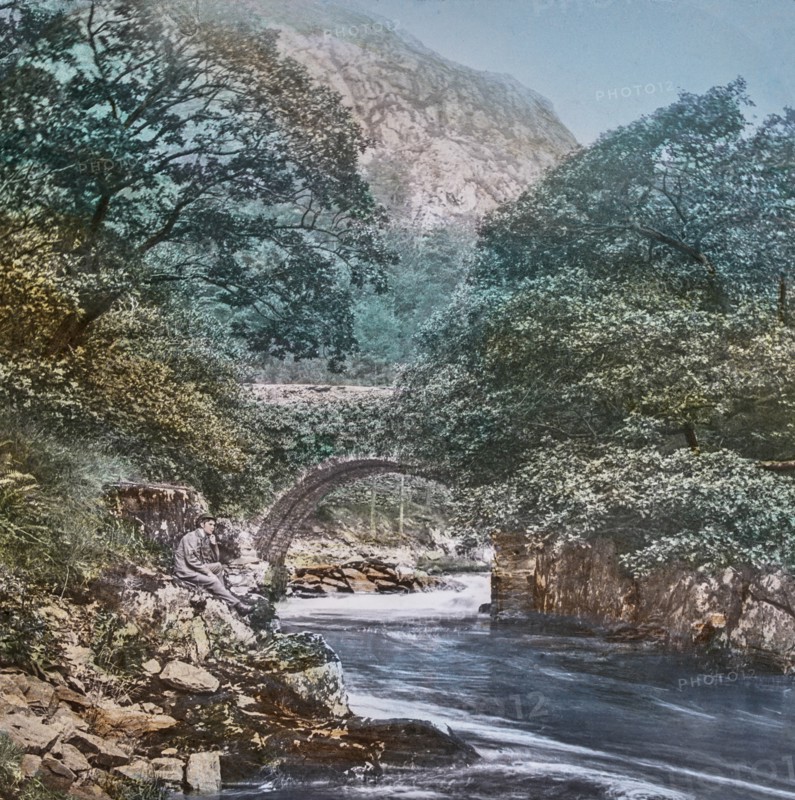 Magic Lantern slide circa 1900 hand coloured