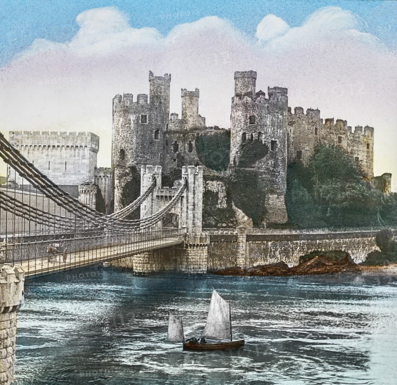 Magic Lantern slide circa 1900 hand coloured