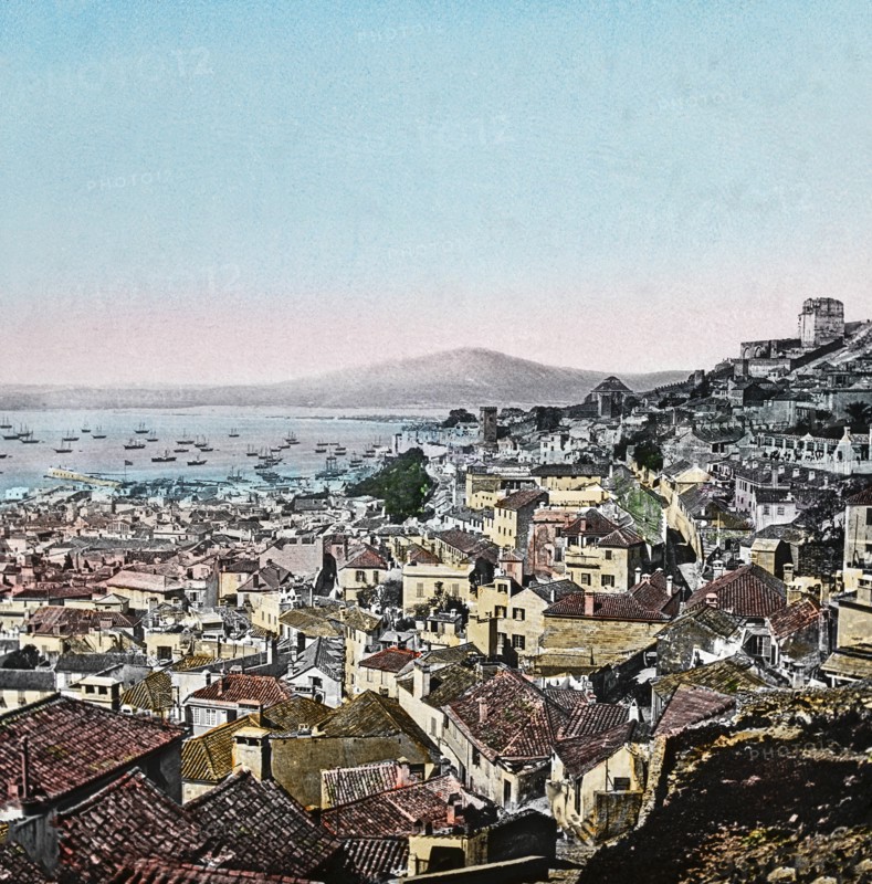 Magic Lantern slide circa 1900 hand coloured
