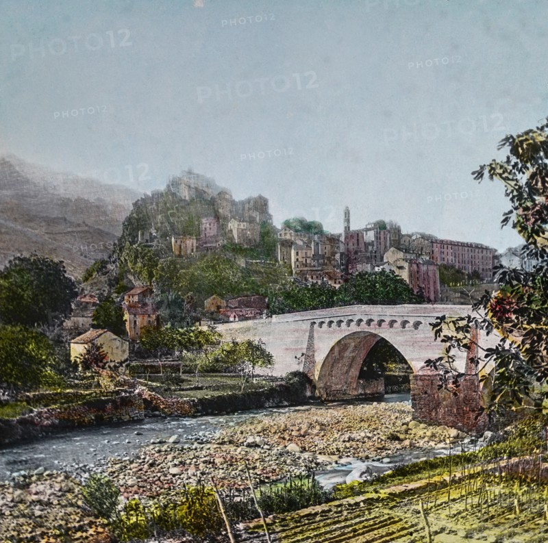 Magic Lantern slide circa 1900 hand coloured
