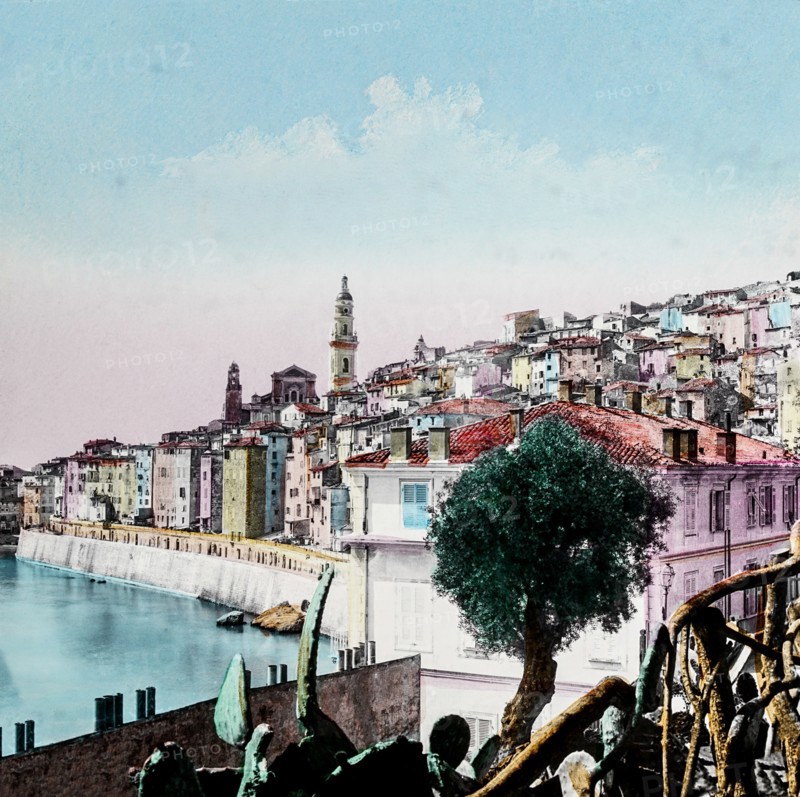 Magic Lantern slide circa 1900 hand coloured