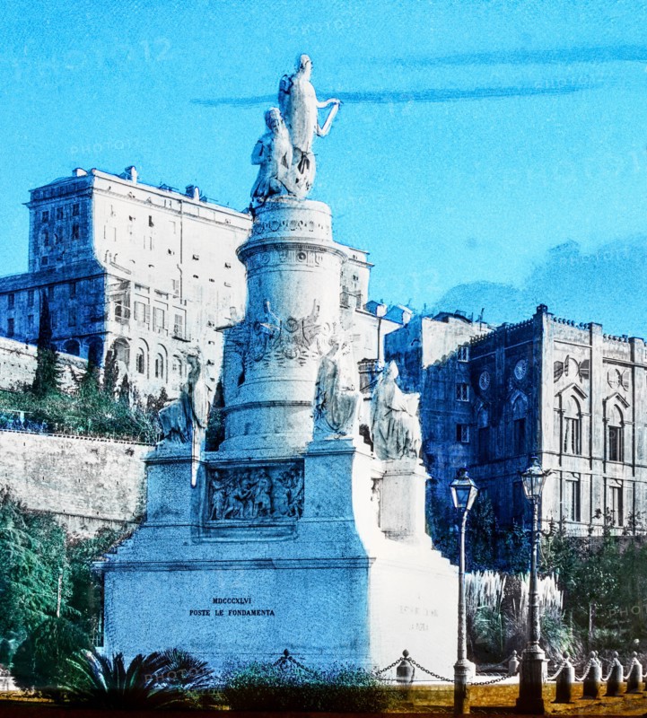 Magic Lantern slide circa 1900 hand coloured