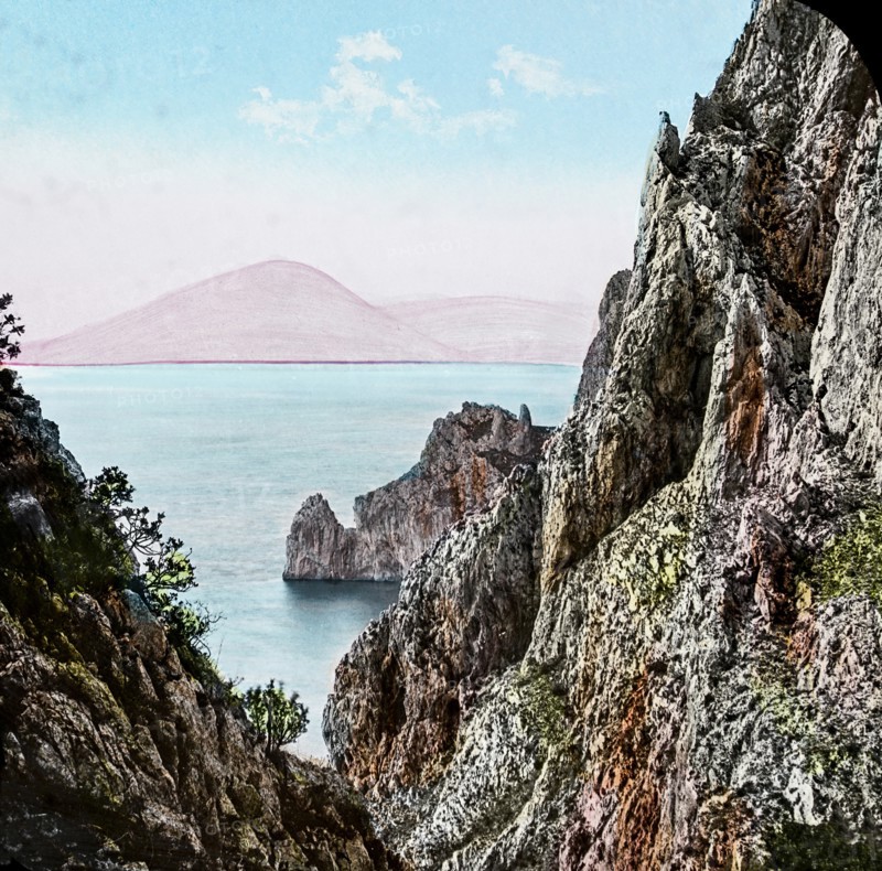 Magic Lantern slide circa 1900 hand coloured