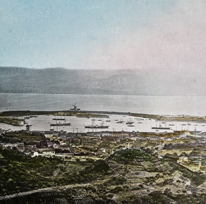 Magic Lantern slide circa 1900 hand coloured