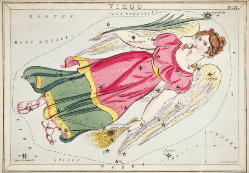 Virgo. Card Number 21 from Urania's Mirror