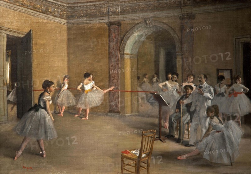 The dance foyer at the Opéra theater on rue La Peletier