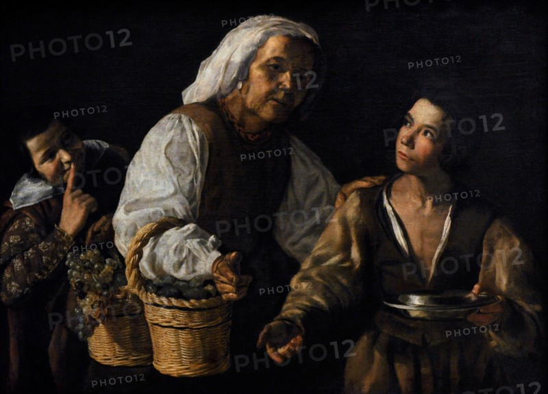 School of Diego Velazquez, The Old Fruitseller, 1600's