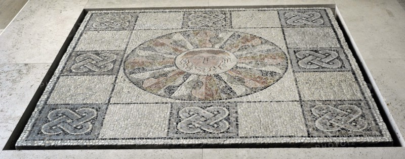 Roman mosaic with depiction of the head of Medusa